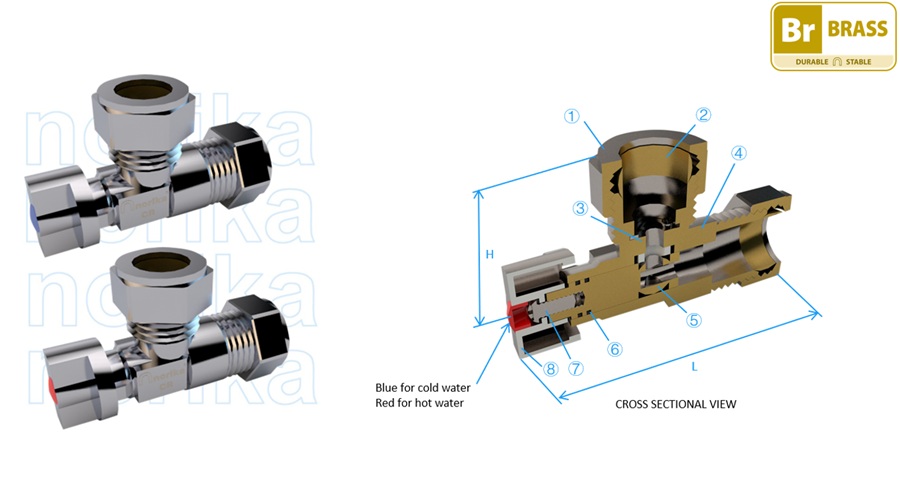 Mini Ball Valve - Chrome Plated Brass CR Angle Ball Valve