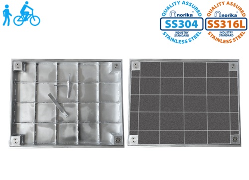 Stainless Steel Light Duty Airtight & Watertight Recessed Cover & Frame (Grade A15)