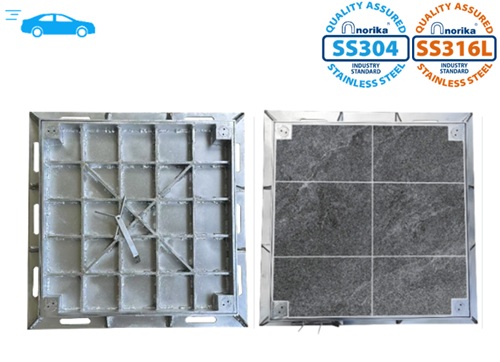 Stainless Steel Medium Duty Airtight & Watertight Recessed Manhole Cover & Frame (Grade C250)