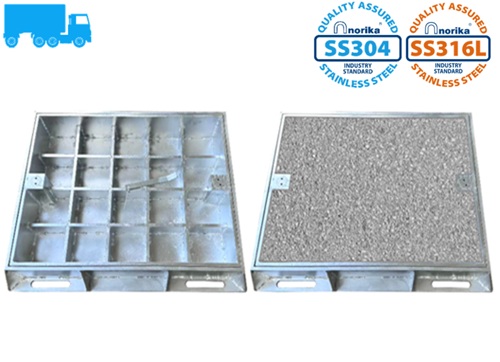 Stainless Steel Heavy Duty Recessed Inspection Cover & Frame (Grade D400)