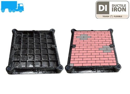 Airtight  & Watertight Ductile Iron Heavy Duty  Recessed Manhole Cover & Frame (Grade D400)