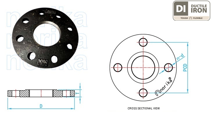 Heavy Duty Ductile THRF (BSPT Threaded Raised Face) Screw On Flange PN16