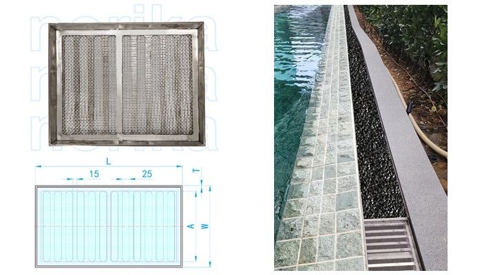 Stainless Steel AISI316L Poolside Drain Grating