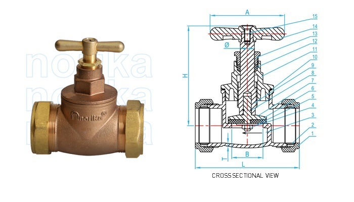 Bronze Stopcock Compression End