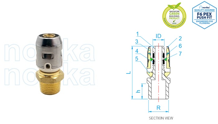 PEX Push-Fit MI Adaptor (Type F6)