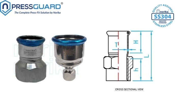 Stainless Steel 304 Press Fit FI Adaptor