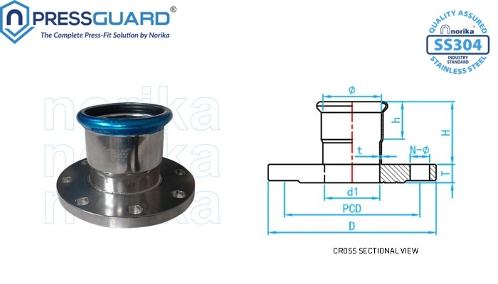 Stainless Steel Press Fit Flange Socket