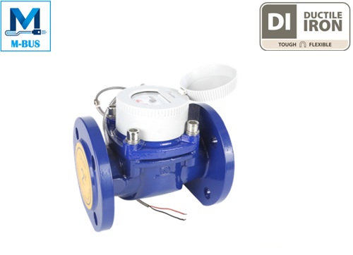 Epoxy-Coated Woltman Dry-Dial- Photoelectronic Direct-Reading Water Meter With MODBUS RTU Via 2-Core M-BUS Interface (R80) (Flanged End)