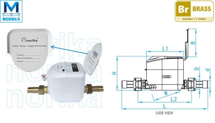 MODBUS RTU Ultrasonic Water Meter (Threaded End) (R250)