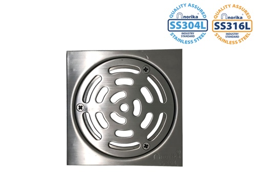 Stainless Steel Square Grating <br>(With 3 Pins Round Cover) 304L/316L